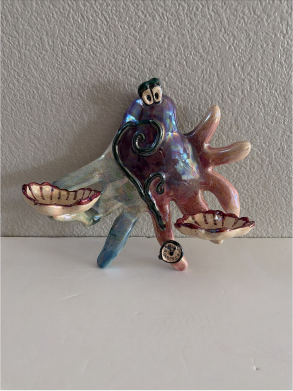 Blue Sky Clayworks Heather Goldminc Octopus Tealight Holder NC21201 2000 RARE